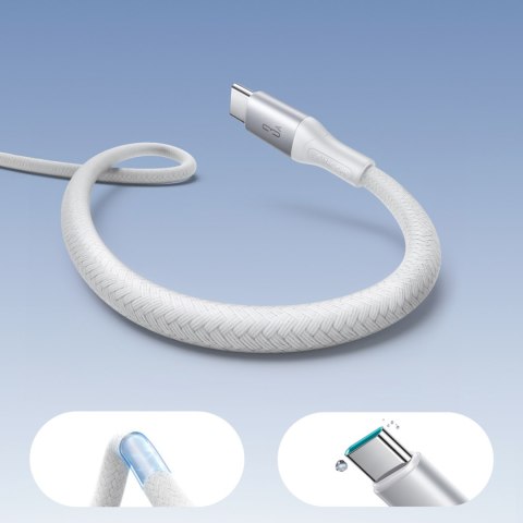 Kabel przewód S-A28 z oplotem USB-A - USB-C 3A 1m - biały
