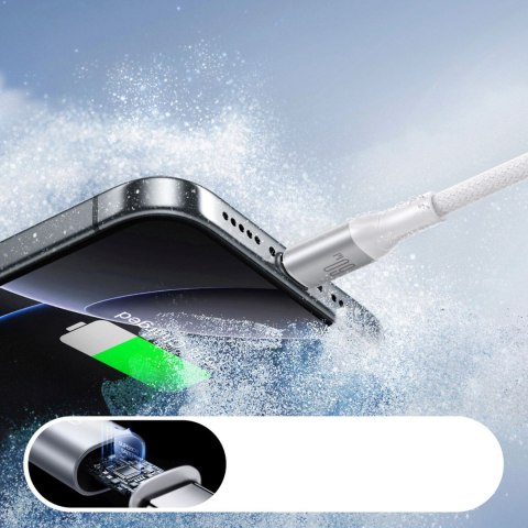 Kabel przewód S-A28 z oplotem USB-C 60W 1m - biały