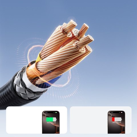 Kabel przewód S-A28 z oplotem USB-C 60W 1m - czarny