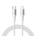 Kabel przewód S-A28 z oplotem USB-C - Lightning 30W 1m - biały