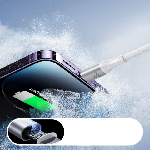Kabel przewód S-A28 z oplotem USB-C - Lightning 30W 1m - biały