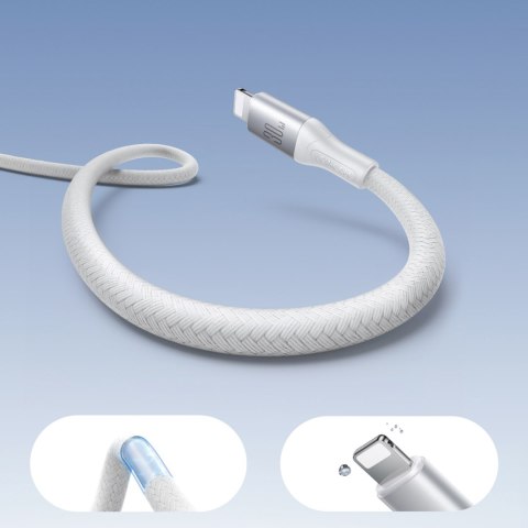 Kabel przewód S-A28 z oplotem USB-C - Lightning 30W 1m - biały