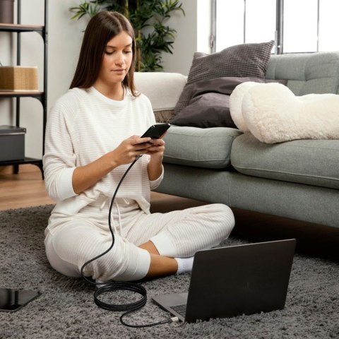 Kabel przewód USB-C UltraBoost Evo PD 100W 5A 2m - tytanowy