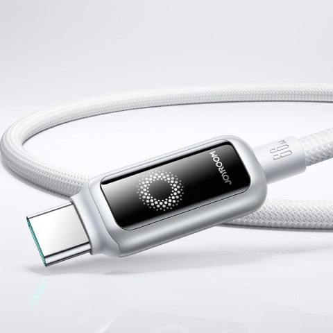 Kabel przewód w oplocie USB-A - USB-C 66W 1.2m - biały