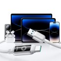 Kabel przewód w oplocie USB-A - USB-C 66W 1.2m - biały