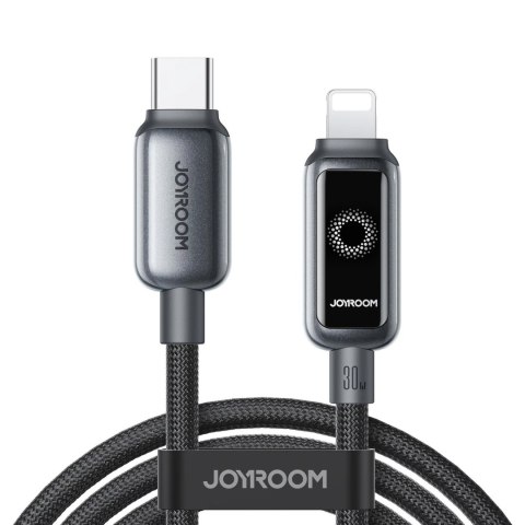 Kabel przewód w oplocie USB-C - iPhone Lightning 30W 1.2m - czarny
