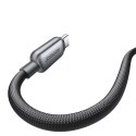 Kabel przewód w oplocie USB-C - iPhone Lightning 30W 1.2m - czarny