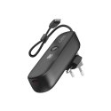 Powerbank 5000mAh z wbudowanym kablem składaną wtyczką PD 20W - czarny