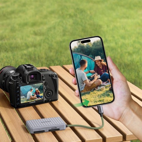 Czytnik kart pamięci SD microSD USB-C - szary