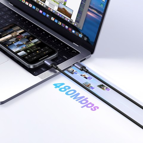 Kabel przewód USB-C PD 100W 5A 3m - czarny