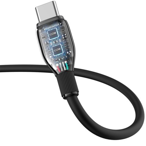 Kabel przewód USB-C Pudding Series 100W 1.2m - czarny