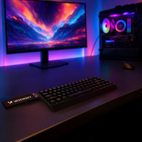 Klawiatura gamingowa mechaniczna podświetlana USB-A RGB - czarna