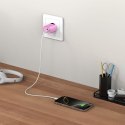 Ładowarka sieciowa USB-A USB-C NCA20 PD QC 20W - różowa