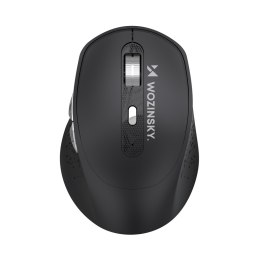 Myszka bezprzewodowa ergonomiczna 6 przycisków Bluetooth 1600 DPI - czarna