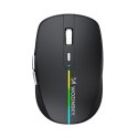 Myszka bezprzewodowa podświetlana 6 przycisków Bluetooth 1600 DPI RGB - czarna