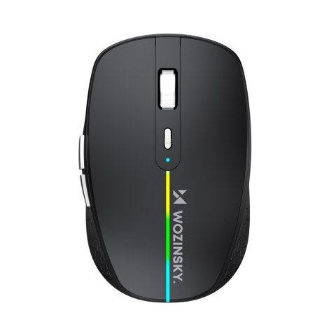 Myszka bezprzewodowa podświetlana 6 przycisków Bluetooth 1600 DPI RGB - czarna