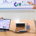 Przełącznik 2 komputery 1 monitor KVM USB-C HDMI 4K 60Hz - szary