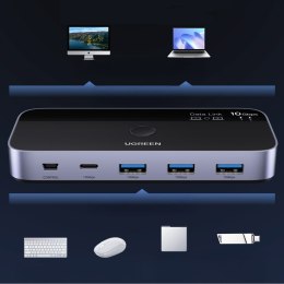 Przełącznik switch USB-C USB-A 10Gb/s - szary