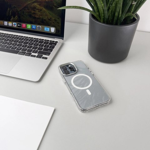Etui brokatowe plecki na Samsung Galaxy A26 5G Glitter Case MagSafe - białe