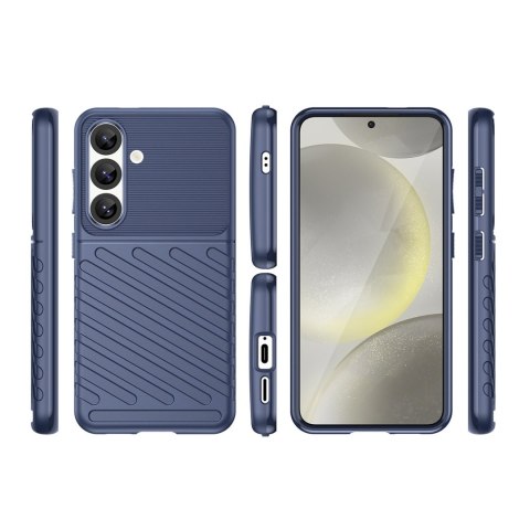 Etui silikonowy pancerny pokrowiec do Samsung Galaxy S25 Thunder Case - niebieski