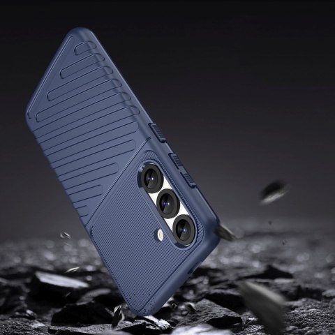 Etui silikonowy pancerny pokrowiec do Samsung Galaxy S25 Thunder Case - niebieski