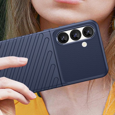 Etui silikonowy pancerny pokrowiec do Samsung Galaxy S25 Thunder Case - niebieski