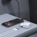 Ładowarka sieciowa USB-A z kablem USB-A - USB-C GaN 25W - biała