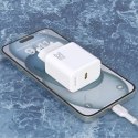 Ładowarka sieciowa USB-C z kablem USB-C GaN PD 25W - biała