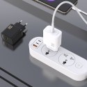Ładowarka sieciowa USB-C z kablem USB-C GaN PD 25W - biała