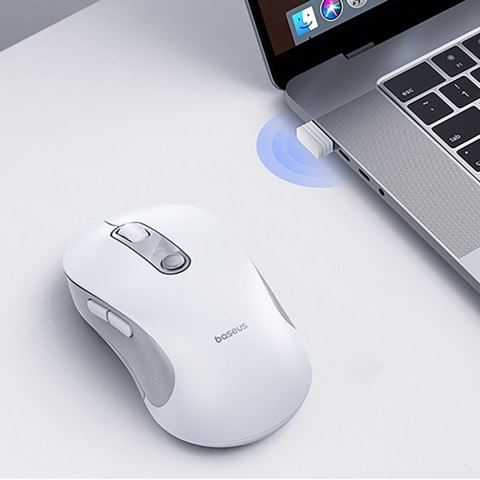 Mysz bezprzewodowa ergonomiczna USB 2.4GHz F02 - biała