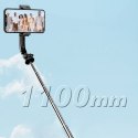 Selfie stick 4w1 statyw składany kijek do zdjęć z pilotem 110cm - czarny