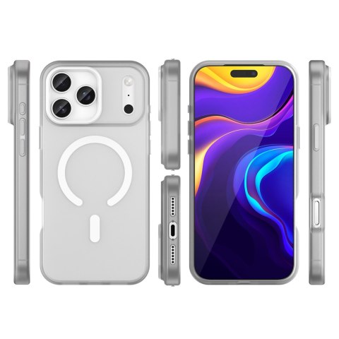 Etui case na iPhone 17 Pro Max Magnetic Abrasive MagSafe - matowe białe