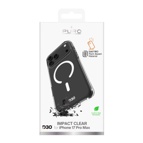 Etui pokrowiec na iPhone 17 Pro Max TPU PC Impact Clear D3O MagSafe - przezroczyste