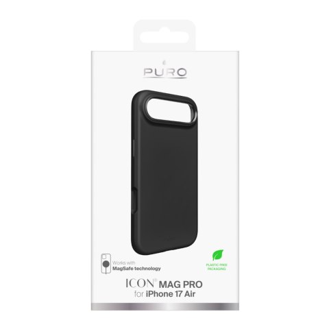 Etui silikonowe na iPhone 17 Air z ochrona aparatu aluminiowymi przyciskami MagSafe - czarne