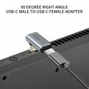 Adapter kątowy przejściówka USB-C - szary