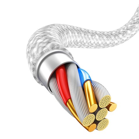 Kabel przewód USB-A - iPhone Lightning Dynamic Series 2.4A 2m - biały