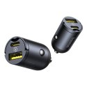 Ładowarka samochodowa USB-A USB-C 30W - czarna