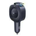 Ładowarka samochodowa USB-C ze zwijanym kablem USB-C 30W - czarna
