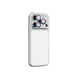 Szkło na aparat do iPhone 17 Pro / Pro Max z tęczową ramką aluminiową Lens Glass
