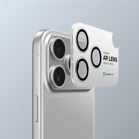 Szkło na aparat na iPhone 17 Pro / Pro Max Sapphire z czarną ramką