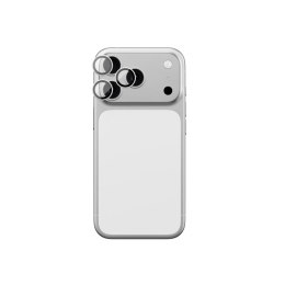 Szkło na aparat na iPhone 17 Pro / Pro Max Sapphire ze srebrną ramką