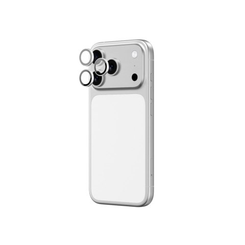 Szkło na aparat na iPhone 17 Pro / Pro Max Sapphire ze srebrną ramką