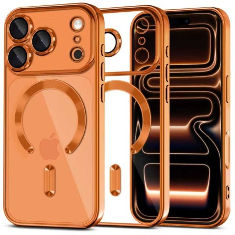 Etui pokrowiec na iPhone 17 Pro MagFlex MagSafe - przezroczysto-pomarańczowe