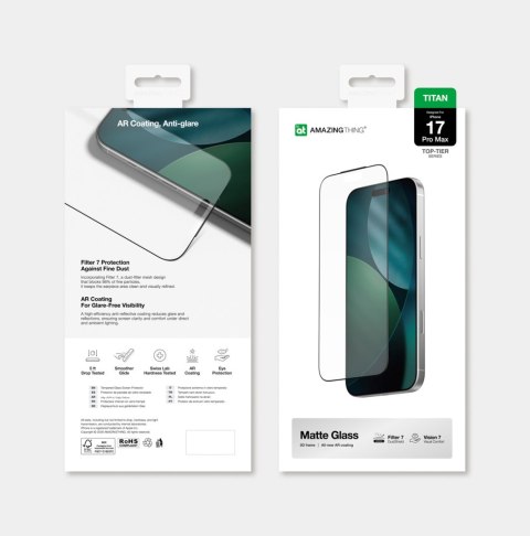 Szkło hartowane matowe na iPhone 17 Pro Max Titan Vision 7
