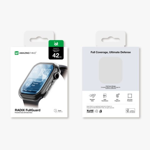 Szkło ochronne z etui na Apple Watch Series 11 42 mm Radix - przezroczyste