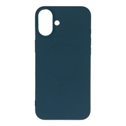 Etui plecki na iPhone 16e Liquid Silicone Case MagSafe - niebieskie