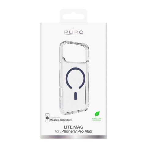 Etui pokrowiec case na iPhone 17 Pro Max Lite Mag MagSafe - przezroczyste niebieski pierścień