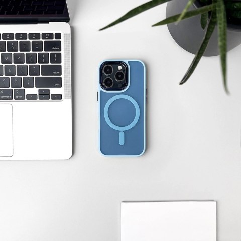 Etui pokrowiec na iPhone 16e Fashion Case z MagSafe - niebieski