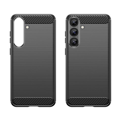 Etui pokrowiec silikonowy do Samsung Galaxy S25+ Carbon Case - czarny