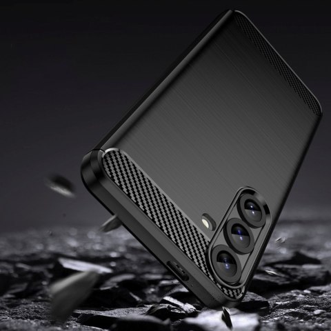 Etui pokrowiec silikonowy do Samsung Galaxy S25+ Carbon Case - czarny